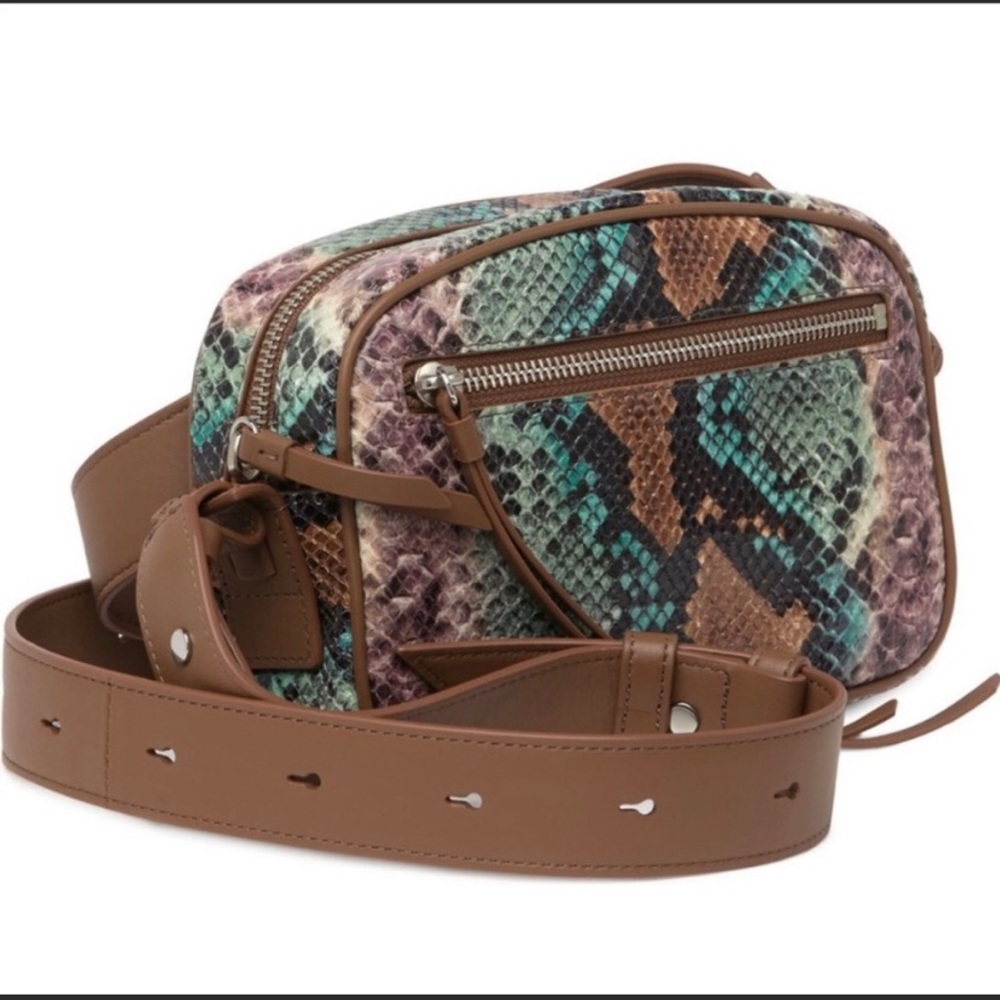 All Saints Silver Bumbag crossbody green multiway bag NWT..